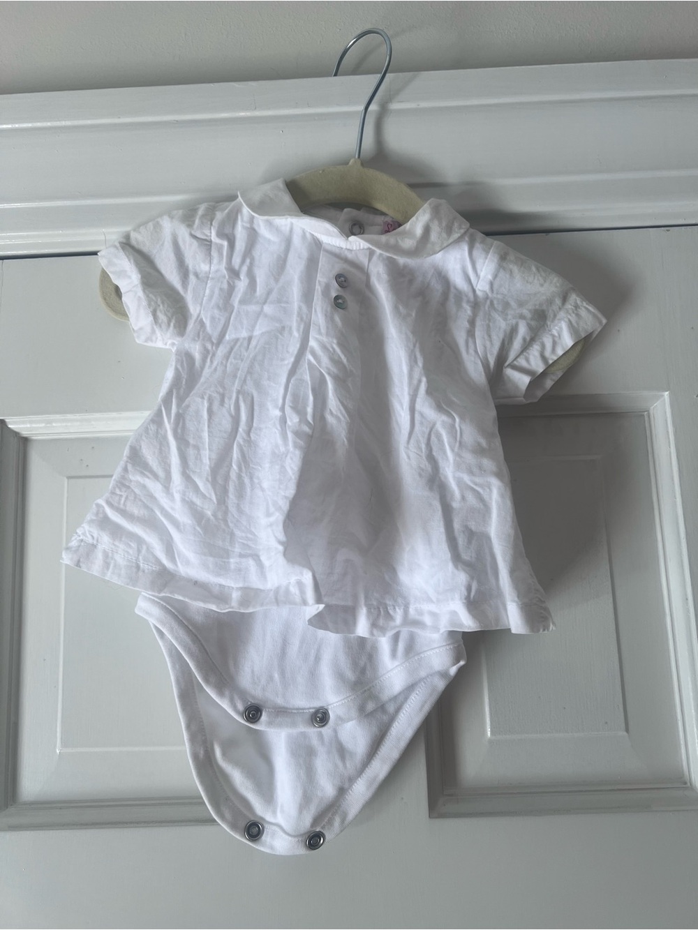 La Coqueta Baby White Short-Sleeve Bodysuit Top